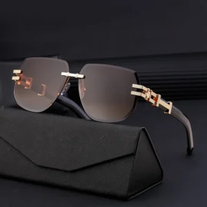 Low MOQ New Style Fashion Frameless Oval Sunglasses Men Personalized Sunglasses Men Sunglasses