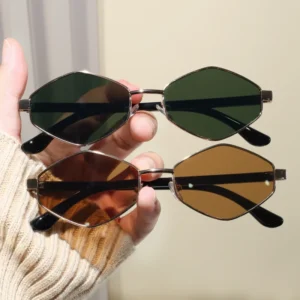 Lucky Retro Oval Sunglasses Men Street Photo Diamond Glasses Outdoor UV Protective Sunglasses Vintage Shades Sun Glasses