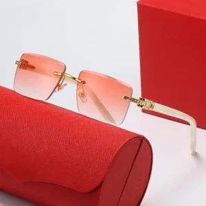 Luxurious Acetate Rimless Sunglasses Women Men Luxury Fashion Party Trendy Square Sun Glasses Gradient Lens Eyewear UV400