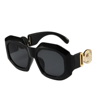 Luxury Brand Trendy Durable Metal Gold Parts on Side Sunglasses Irregular Millionaire Fashion Glasses Ladies Sunglasses