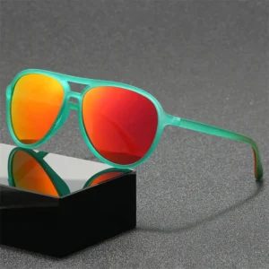 Luxury Colorful Coated Outdoor Cycling Sports Sunglasses UV400 Large Frame Pilot TAC Polarized Sunglasses