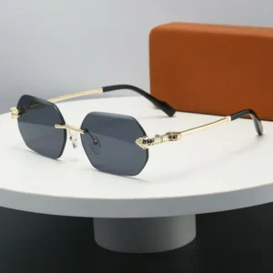Luxury Design Rimless Shades UV Protection Daily Wear Driving Sunglasses for Women