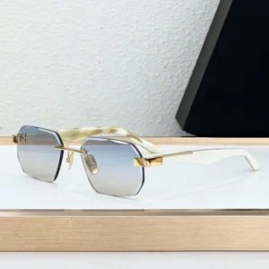 Luxury Designer Square Lens Sunglasses Gender Free Retro UV400 Metal Vintage Rimless Diamond cut Design