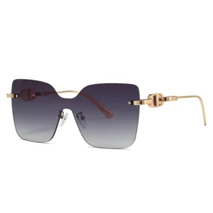 Luxury Designer Sunglasses Women High quality Rimless Glasses Uv400 Fashion Oversized Beach Accessories Custom