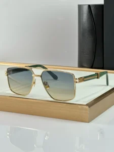 Luxury Designer Unisex Dual Beam Metal Sunglasses Retro Square Frame Driving Sun Protection UV Protection Sunglasses
