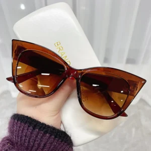 Luxury Designer Women’s Cat Eye Sun Glasses High Quality UV400 PC Customizable Logo Sunglasses