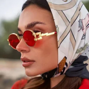 Luxury Female Small Oval Metal Gold Frame Vintage Sun Glasses Retro Designer Trendy Women Shades Sunglasses
