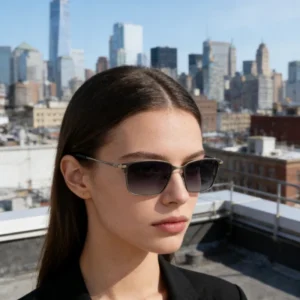 Luxury Full Rim Square Metal Frame Polarized UV400 Lightweight Durable Sunglasses for Unisex