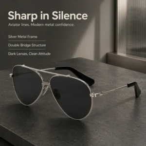 Luxury Men’s Double Bridge Sunglasses Fashionable square Glasses Titanium Alloy Frame Outdoor Driving UV Resistant Sunglasses