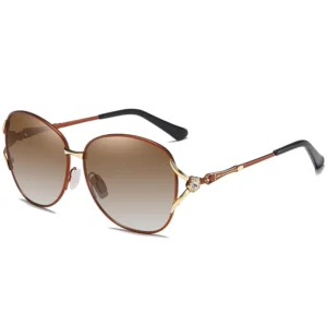 Luxury Metal Frame Custom Logo Sunglasses for Ladies