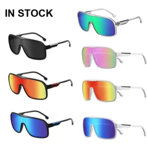 Luxury Outside Bicycle Sports Sunglasses PC Frames Custom Logo Oversized Mirror Polarized UV400 Sunglasses Men Women Unisex
