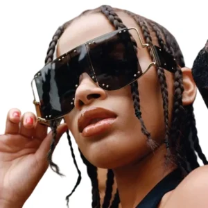 Luxury Oversized Sunglasses Gold and Silver Metal Frame Fashion Shades UV400 Protective Women Eyewear
