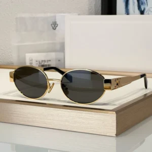 Luxury Retro Oval Titanium Frame Sunglasses High quality Designer Men’s and Women’s Outdoor Vacation Travel Sunglasses