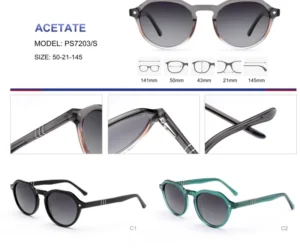 Luxury Unisex Round Sunglasses New Designer Polarized Acetate UV400 Optical Lenses Tac Material Full Rim Daily Use