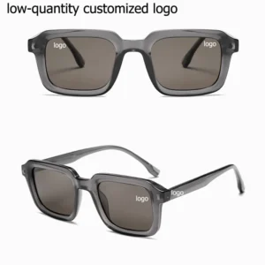 Luxury Vintage TR90 Square Polarized Sun Glasses Fashion Rectangle Trendy Customized UV400 TAC Lens Sunglasses for Unisex