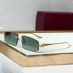 Luxury Women’s Square Frameless Sunglasses UV400 Fashion Designer Outdoor Beach Vacation European Style Glasses