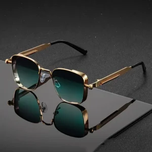 LvCong Spring Womens Designer Vintage Steampunk Shades Sunglasses Metal Square Personalized OEM Sunglasses for Ladies