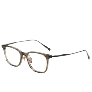 M2062 Handmade Acetate Titanium Glasses Frame Brown Red Light Glasses Eye Glasses for Men Black Optical Manufacturer