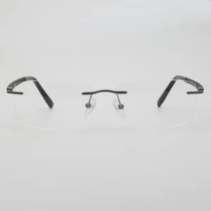 MB732 Fashion Rimless Glasses Frame Luxury Nearsighted Men Rectangle Prescription Eyewear Women Trendy Metal Optical Eyeglasses