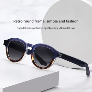 MORESE S31107 Unisex Vintage Acetate Full Rim Square Solid Sunglasses Polarized TAC Lenses UV Protection Gray Beige Orange