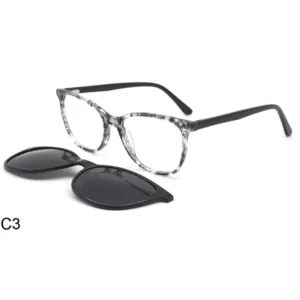 Magnet Polarized Print Cat Eye Sunglasses Acetate Frame Lightweight Anti Blue Light Clip-On Eyeglass Frames Women Outdoor