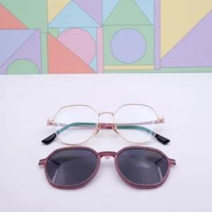 Magnetic Sleeve Mirror Clip Lightweight Full Rim Round Fashionable Myopia Unisex Polarizing Driving Sunglasses 8706