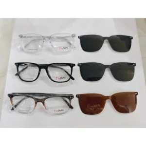 Magnetic Square Men’s Clip on Sunglasses Multiple Styles Polarized Mixed