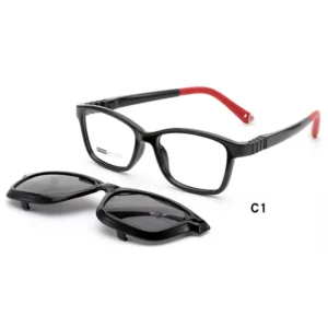 Manufacture TR90 Clip Soft Rubber Kids Sunglasses Printed Pattern Eco-Friendly Lightweight Rectangle Sun Protection for