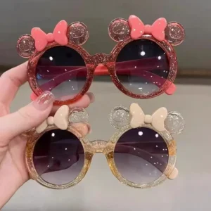 Manufacturer New Crystal Bow Cartoon Sunglasses Versatile Baby Cute Sunglasses Trendy Children’s Light Blue White Red