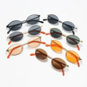 Manufacturer Small Frame Oval Frame UV400 Sunglasses Metal Sunglasses Unisex Multi Colors Available