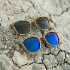 Manufacturer Supply Custom Logo Eco Friendly Wooden Grain Recycled Polarized Square Cork Sunglasses Eyewear