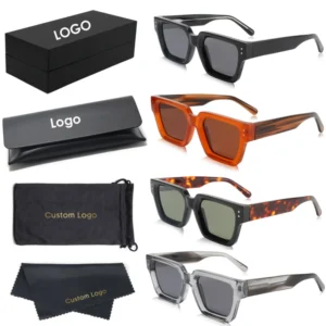 Manufacturer Trending Thick Square TR90 Frame Sun Glasses Polarized Customize High Quality Acetate Sunglasses