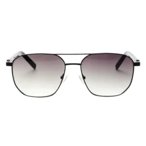 Matte Metal Plate Men’s Black Navigator Polarized Lens Sunglasses