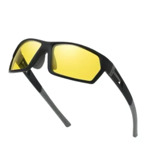 Men Night Driving Sunglasses UV400 Glare Reducing Lightweight TR90 Frame Enhances Clear Night Vision