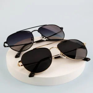 Men Pilot Sunglasses Double Beam Polarized Sun Glasses Men and Women Metal Custom Logo Toad Sunglasses CY 19107