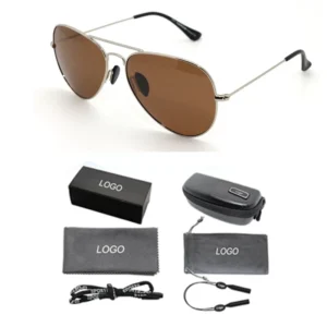 Men Pilot UV400 Brown Polarized Lens Women Driving Glasses Trendy Gifts Metal Eyewear Custom Sunglasses Manufacturer for Outdoor