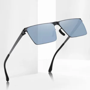 Men Polarized Driving Sunglasses Trendy Metal Square Sunglasses Ins Style Outdoor Sunglasses Custom Logo 1pcs
