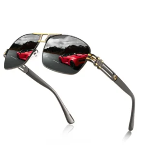 Men Polarized Sunglasses Custom Fashion Pilot Driver Driving Metal Frame Sunglasses