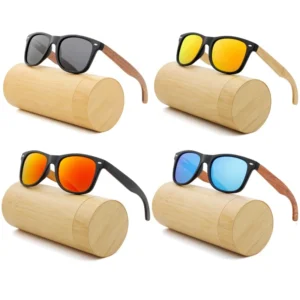 Men Polarized Wood Sunglasses Custom Logo Polarized Bamboo Wooden Sunglasses