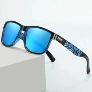 Men Square Sunglasses with Fashion Temple Anti Glare PC Material TAC Lens Sun Glasses for Women