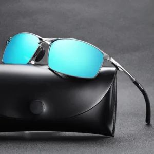 Men’s A559 Sport Sunglasses with Trendy Frame Polarized Lenses Gold & Silver Frames Made of Alloy and Tac Material