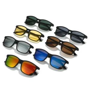 Men’s Business Sports Sunglasses Square Frame Anti blue Durable Full Frame Polarized UV400 Fashion Outdoor Fishing Driving