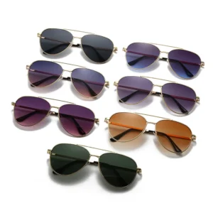 Men’s Double Beam Sunglasses Fashionable Outdoor Sports Large Frame Driver Metal UV400 Protective Sunglasses