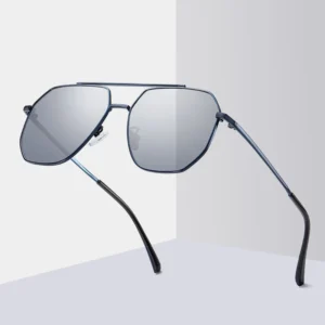 Men’s Fashion Polarized Sunglasses Full Rim Oval Frame UV Protection Anti-Glare Lightweight Durable Comfortable Metal Driver