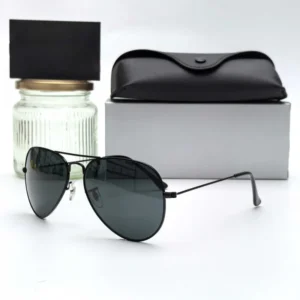Men’s Fashion Sunglasses with 58mm Black Frame and High Quality Metal Glass Lens