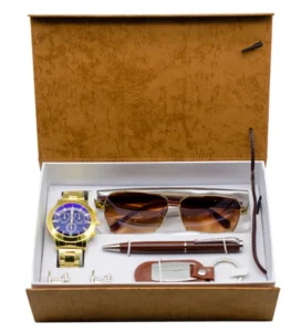 Men’s Gift Set for Valentine’s Day Graduation Includes Sunglasses Watches Belts Cufflinks Embroidered Graphics