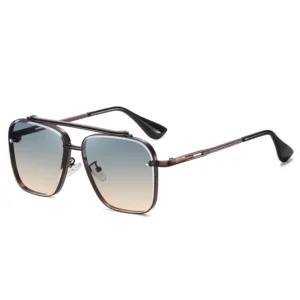 Men’s Gradient Sunglasses with UV400 Gold Frame Tac Lenses Fashion Luxury Sun Glasses