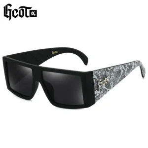 Men’s High Quality Blue UV400 Polarized Rectangle Sunglasses Sports Style Black Dubery Motorcycle Riding G756