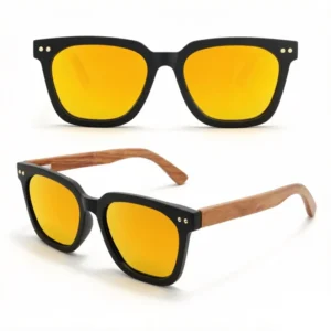 Men’s Matte Black Polarized Eyewear with Elastic Hinges for Fishing and Boating