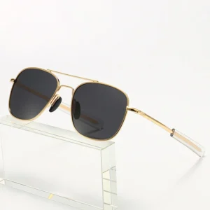 Men’s Metal Square Sunglasses European and American Retro Polarized Sunglasses